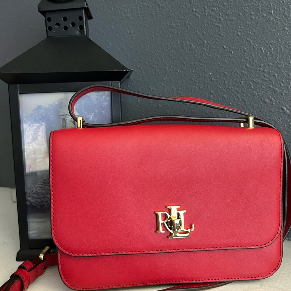 Ralph Lauren Medium Sophee Vibrant Red Crossbody Bag